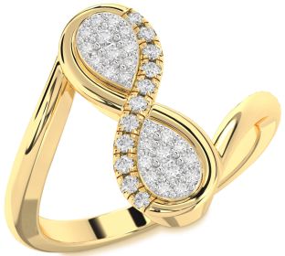 Diamond Gold Infinity Round Ring