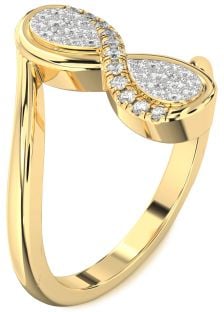 Diamond Gold Infinity Round Ring