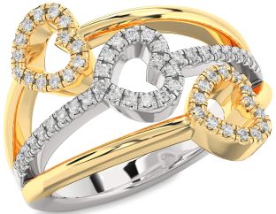 Diamond Platinum & Yellow Gold Heart Ring