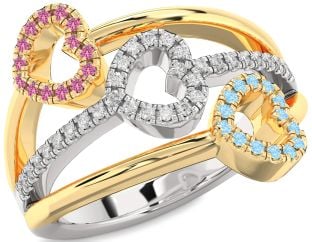Silver & 10K gold Heart Promise Ring