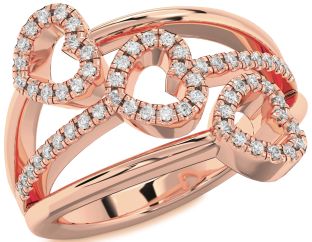 Diamond Rose Gold Heart Ring