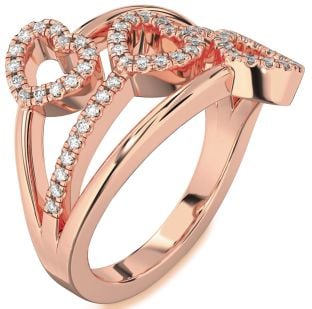 Diamond Rose Gold Heart Ring