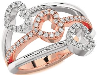Diamond Platinum & Rose Gold Heart Ring