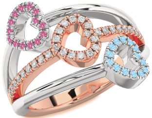 Platinum & Rose Gold Heart Promise Ring