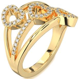 Diamond Gold Heart Ring