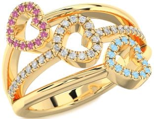 Gold Silver Heart Promise Ring
