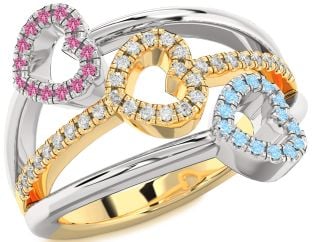 Gold Silver Heart Promise Ring