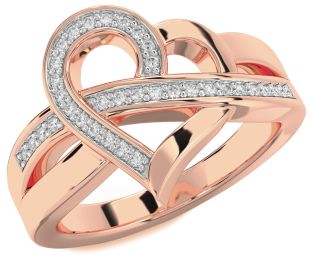 Diamond Rose Gold Heart Ring
