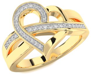 Diamond Gold Heart Ring