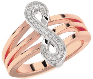 Diamond Platinum & Rose Gold Infinity Ring