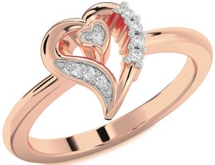 Diamond Rose Gold Heart Ring