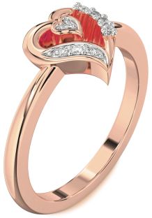 Diamond Rose Gold Heart Ring