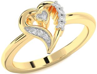Diamond Gold Heart Ring