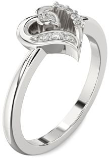 Diamond White Gold Heart Ring