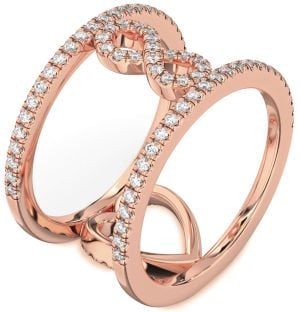 Diamond Rose Gold Heart Infinity Ring