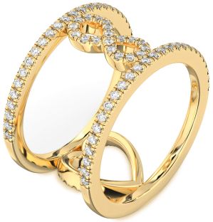 Diamond Gold Heart Infinity Ring