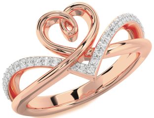Diamond Rose Gold Heart Ring