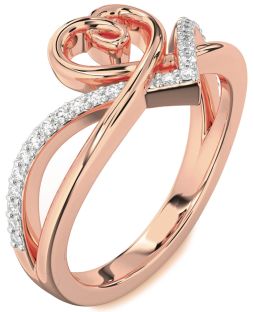 Diamond Rose Gold Heart Ring