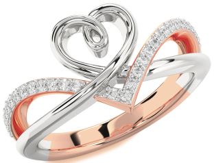 Diamond White Rose Gold Heart Ring