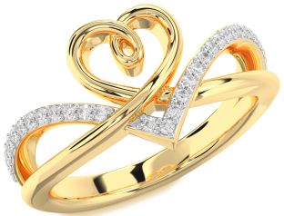 Diamond Gold Heart Ring