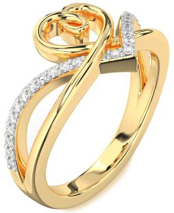 Diamond Gold Heart Ring