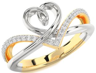 Diamond Platinum & Yellow Gold Heart Ring
