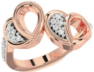 Diamond Rose Gold Heart Ring