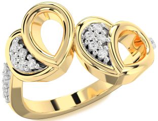 Diamond Gold Heart Ring