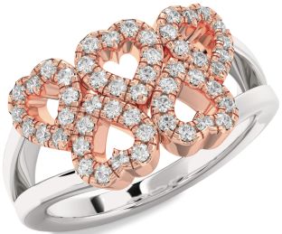 Diamond Platinum & Rose Gold Heart Ring