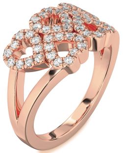 Diamond Rose Gold Heart Ring
