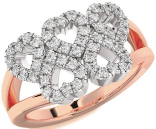 Diamond Platinum & Rose Gold Heart Ring