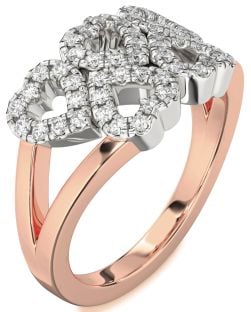 Diamond Platinum & Rose Gold Heart Ring