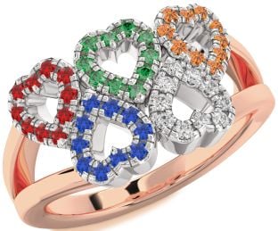 Platinum & Rose Gold Heart Promise Ring