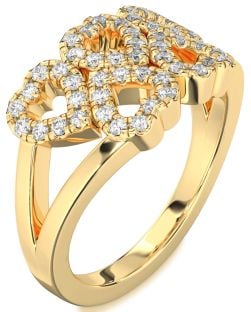 Diamond Gold Heart Ring