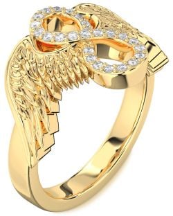 Diamond Gold Infinity Wings Ring