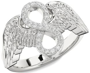 Diamond White Gold Infinity Wings Ring