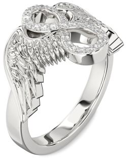 Diamond White Gold Infinity Wings Ring