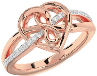 Diamond Rose Gold Heart Infinity Ring