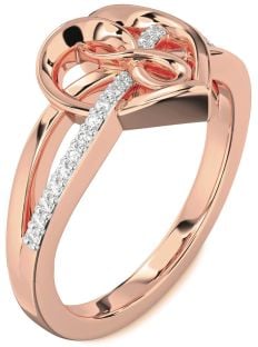 Diamond Rose Gold Heart Infinity Ring