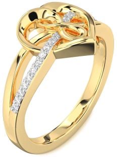 Diamond Gold Heart Infinity Ring