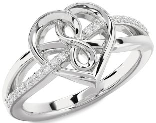 Diamond White Gold Heart Infinity Ring