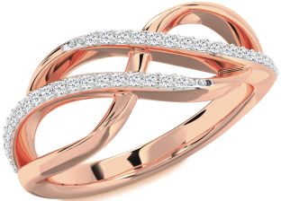 Diamond Rose Gold Infinity Round Ring