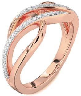 Diamond Rose Gold Infinity Round Ring