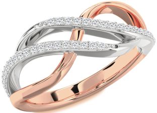 Diamond White Rose Gold Infinity Round Ring