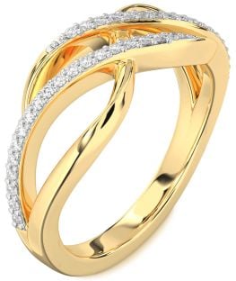 Diamond Gold Infinity Round Ring