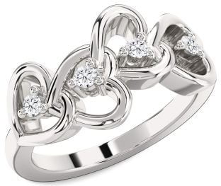Diamond White Gold Heart Four Stone Ring