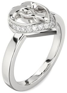 Diamond White Gold Heart Infinity Ring