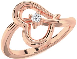 Diamond Rose Gold Heart Promise Ring