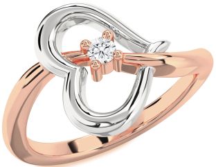 Diamond White Rose Gold Heart Promise Ring