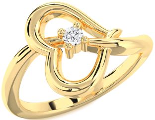 Diamond Gold Heart Promise Ring